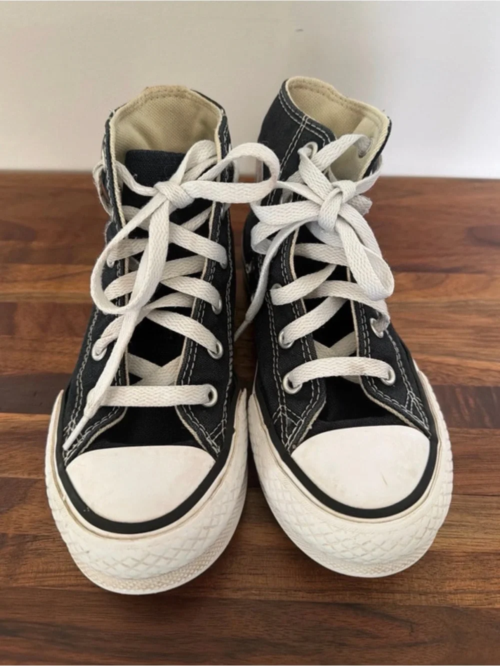 Kids Black High-Top Canvas Platform Sneakers